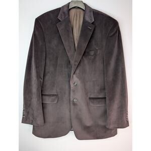 CHAPS Dark Chocolate Brown Velveteen sport blazer jacket Size 42R EUC